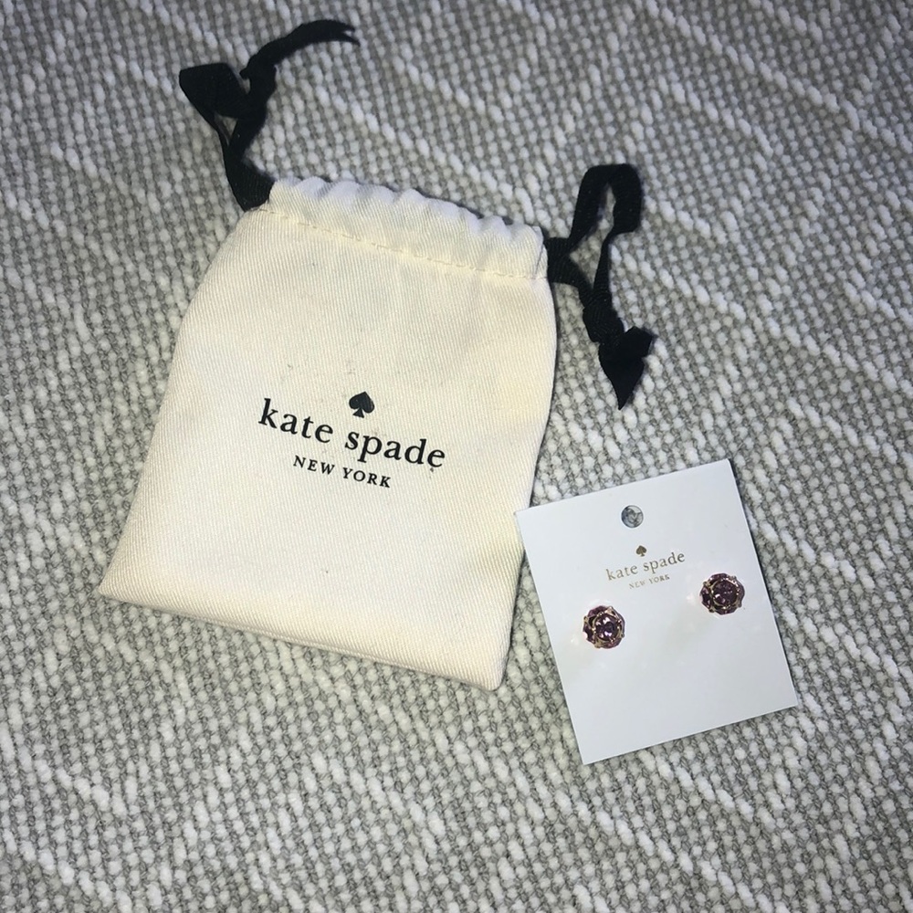 Kate Spade Pink/Gold Earrings with bag